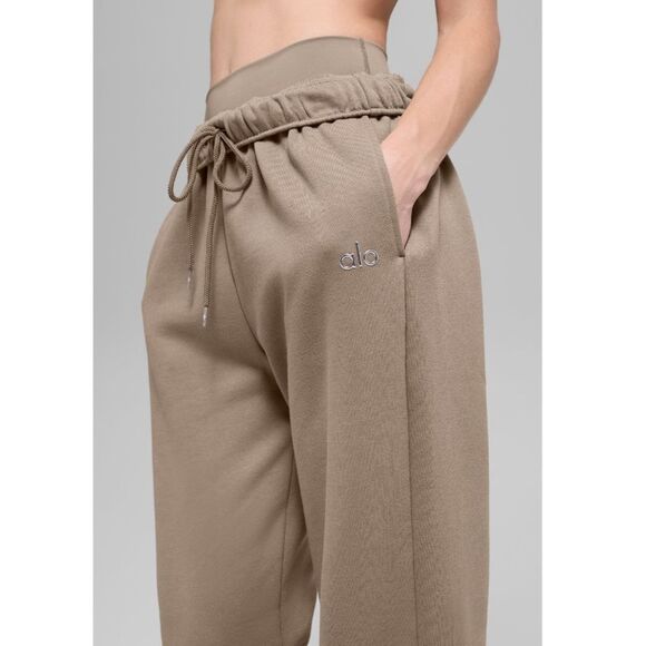 ALO Yoga Accolade Straight Leg Sweatpant Gravel Taupe Lounge Pant Unisex Size XL - Picture 13 of 13